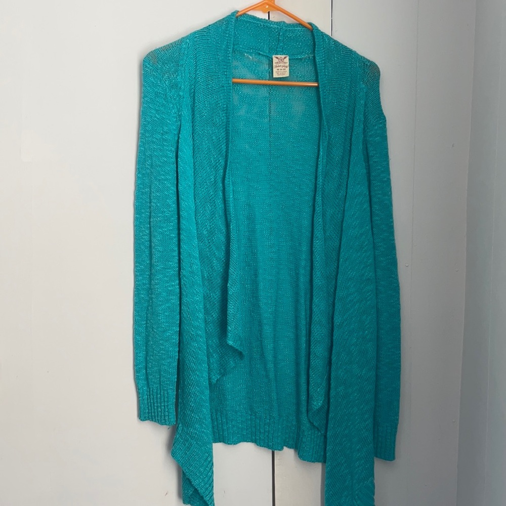 Blue knit cardigan